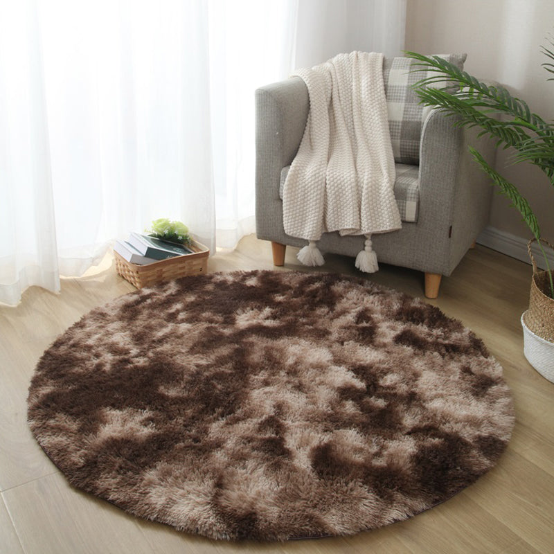 Calming Bedroom Rug Multicolored Solid Color Solid Color Indoor Rug Polyster Anti-Slip Backing Easy Care Area Carpet