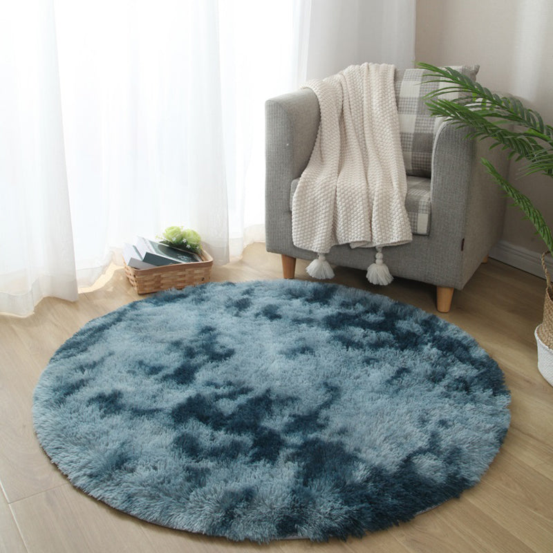 Calming Bedroom Rug Multicolored Solid Color Solid Color Indoor Rug Polyster Anti-Slip Backing Easy Care Area Carpet