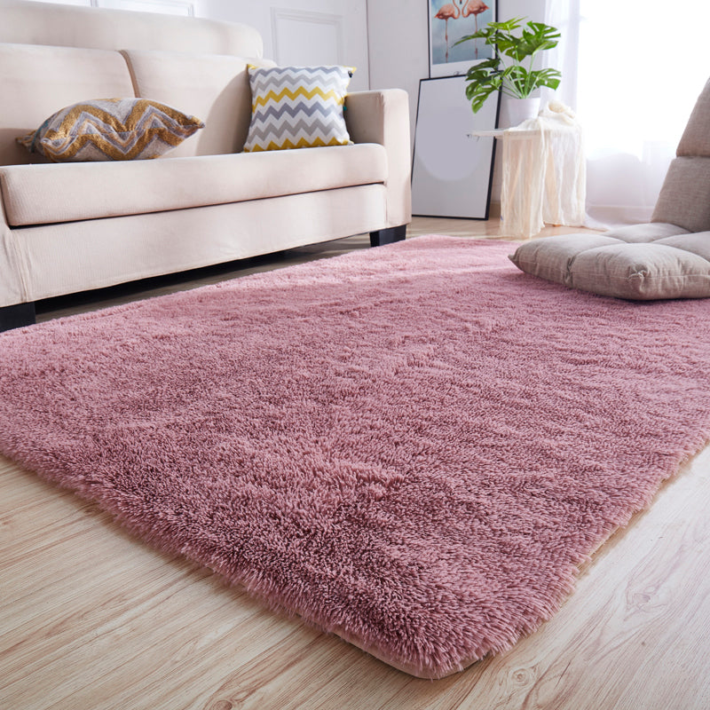 Casual Decoration Rug Multicolored Solid Color Indoor Rug Polyster Non-Slip Backing Easy Care Area Carpet