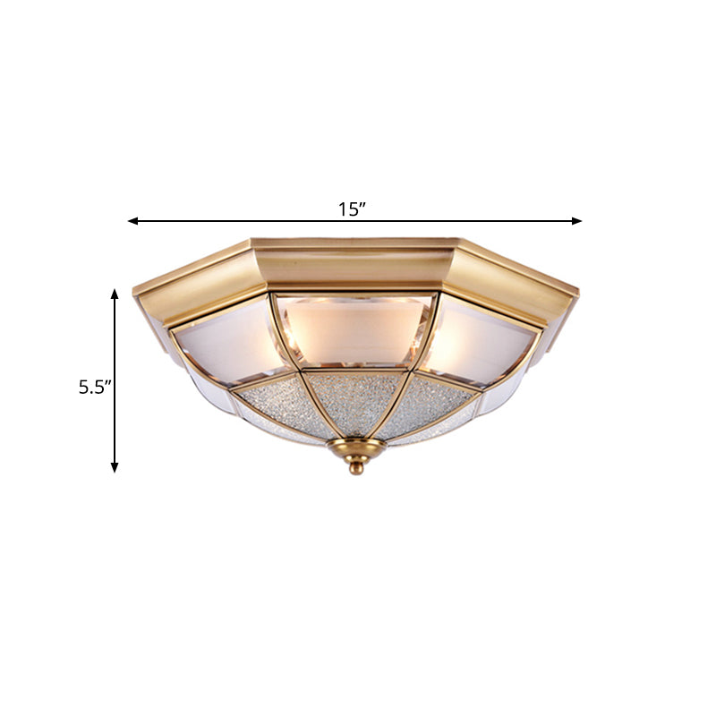 Cone Flush Mount Tradition Water Glass Brass 6/8/10 Bulbs Ceiling Light Fixture for Hallway, 15 "/19.5" /23 " Wide