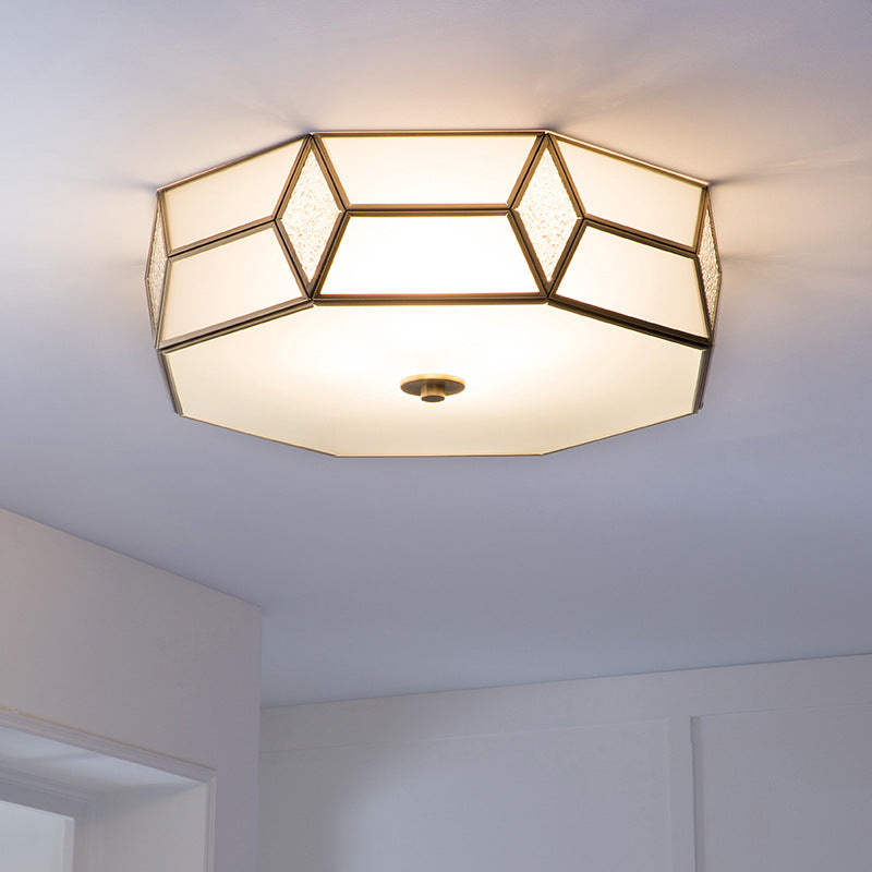 13 "/17" /21 " Wide Geometrisch Flush Mount Traditioneel Wit Glas 2/3 Lampen Plafond Mount Kroonluchter