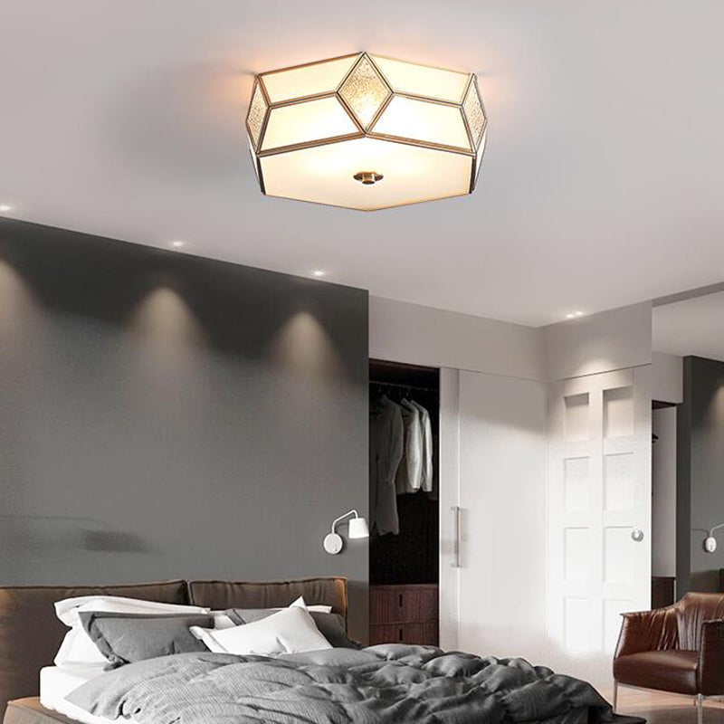 13 "/17" /21 " Wide Geometrisch Flush Mount Traditioneel Wit Glas 2/3 Lampen Plafond Mount Kroonluchter