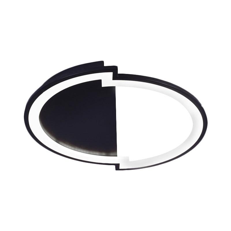 Round Acrylic Flush Light Fixture Simple 16"/19.5"/23.5" Wide LED White/Black/White and Black Ceiling Flushmount in Warm/White Light