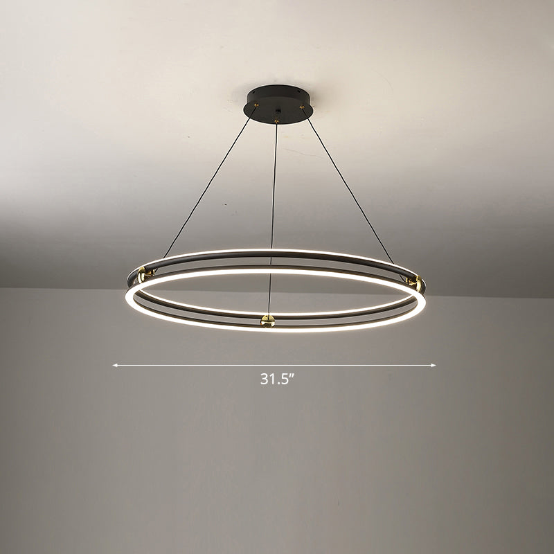 Lustre en cercle noir et blanc