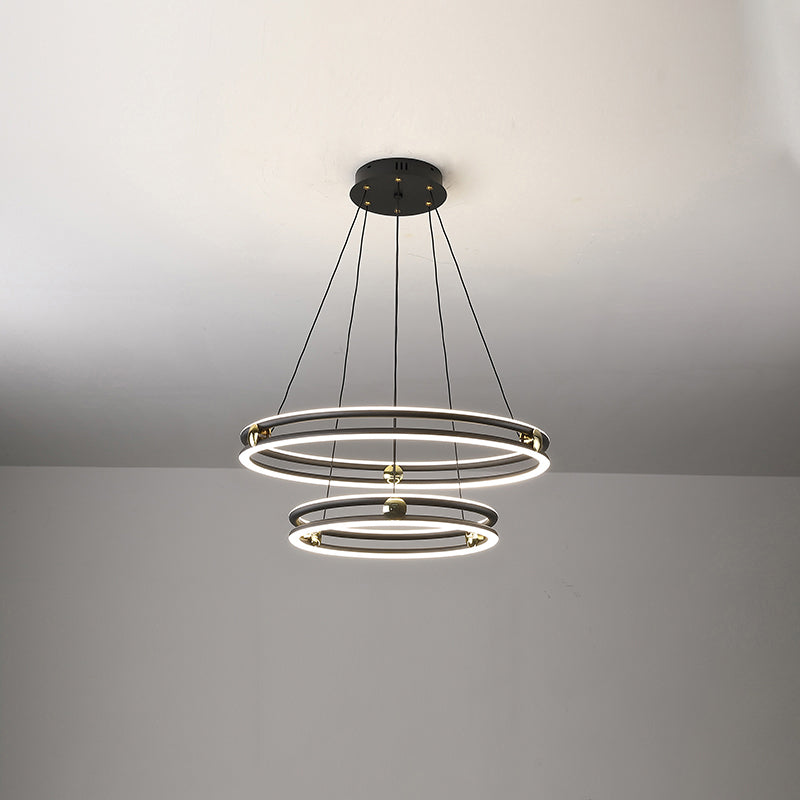 Lustre en cercle noir et blanc