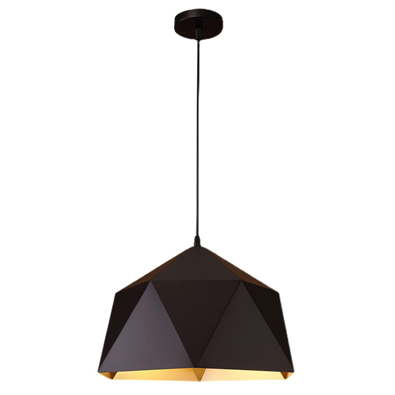 Rhombus Cut Metal Suspension Lamp Loft Style 1-Light Living Room Pendant Light Fixture