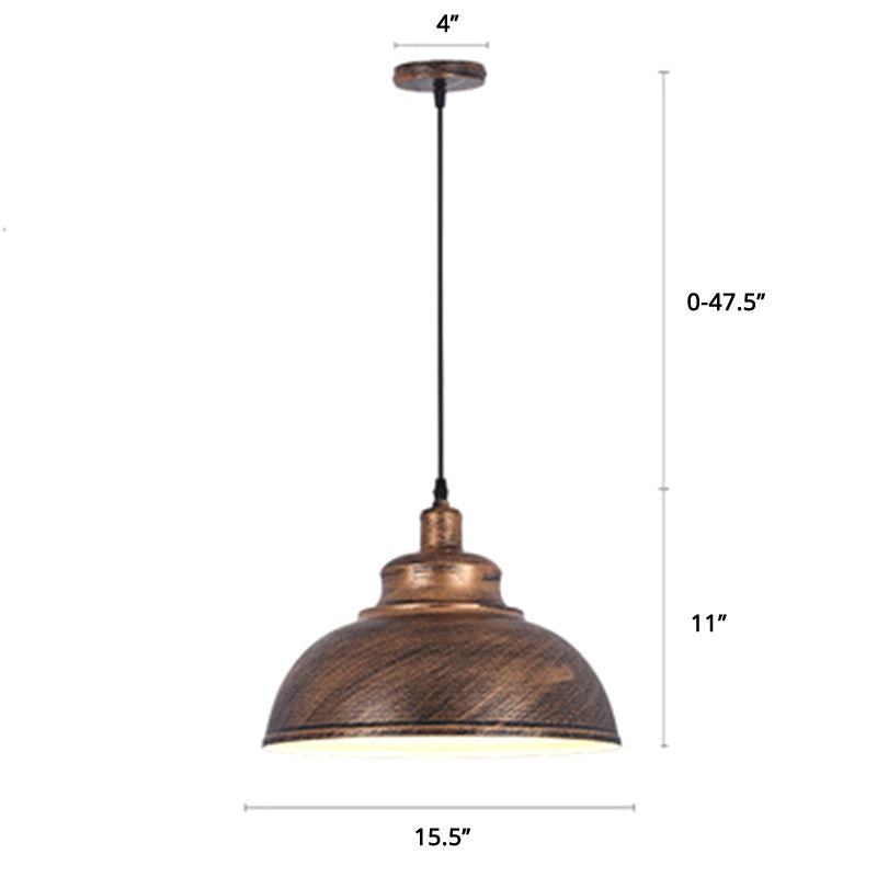 Bowl Shade Restaurant de lampe suspendue Style Metal 1