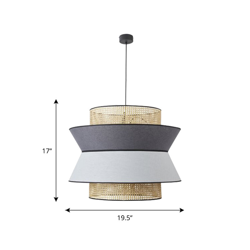 Nordic Creuded Suspension Lampe Bamboo 1-Light Dining Salle suspendue