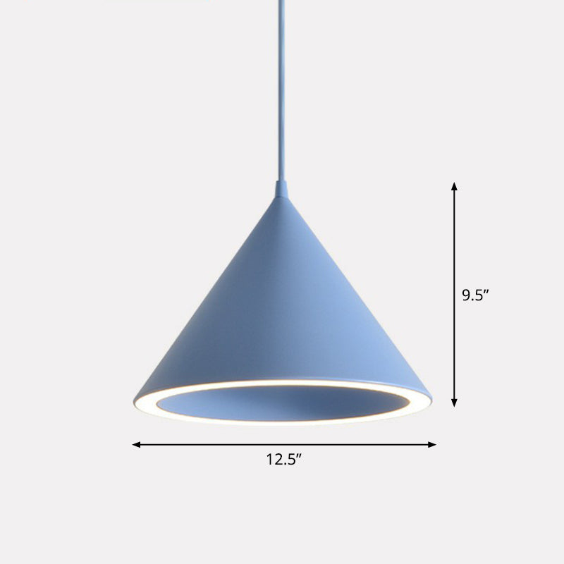 Aluminum Conic Pendant Light Nordic Style LED Hanging Ceiling Light for Dining Room