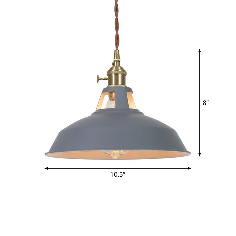 Barn Shaped Suspension Light Macaron Metal 1-Light Restaurant Drop Pendant with Vent Design