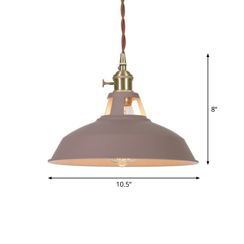 Barn Shaped Suspension Light Macaron Metal 1-Light Restaurant Drop Pendant with Vent Design