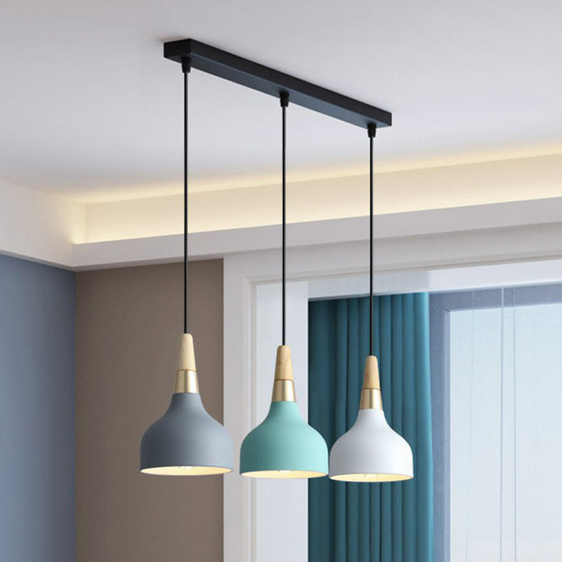 Drop-Like Multi Pendant Light Nordic Metal 3 Bulbs Dining Room Suspension Light Fixture