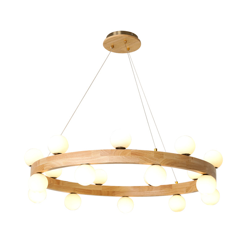 Lustre circulaire en bois