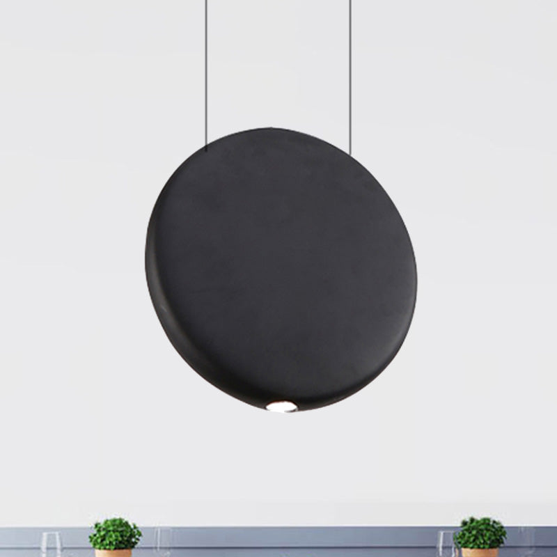 Black/Grey/Green Round Suspension Pendant Nordic LED Resin Hanging Lamp in Warm/White Light, 6"/8.5/12"W