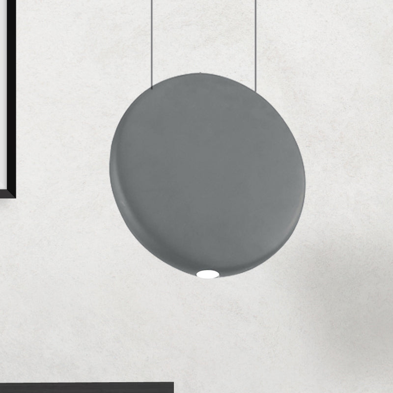 Black/Grey/Green Round Suspension Pendant Nordic LED Resin Hanging Lamp in Warm/White Light, 6"/8.5/12"W