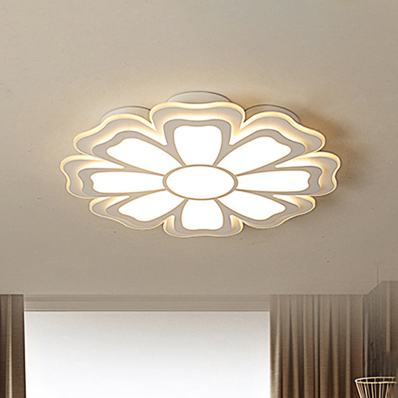 Plafonnier LED moderne et créatif en forme de fleur, avec diffuseur en acrylique, blanc chaud/blanc, pour chambre à coucher, 16,5 / 20,5 / 24,5 po de diamètre