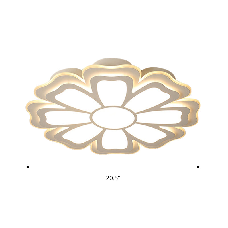 Plafonnier LED moderne et créatif en forme de fleur, avec diffuseur en acrylique, blanc chaud/blanc, pour chambre à coucher, 16,5 / 20,5 / 24,5 po de diamètre