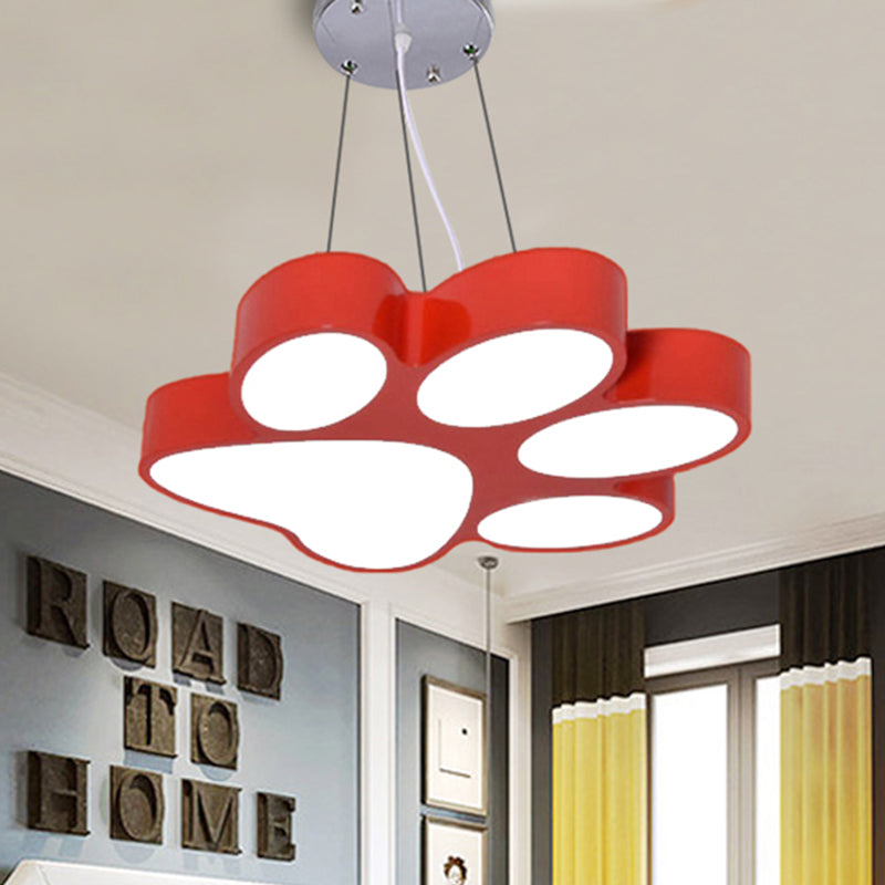 Doggy Paw Bathroom Pendant Lamp Acrylic Cartoon LED Hanging Light