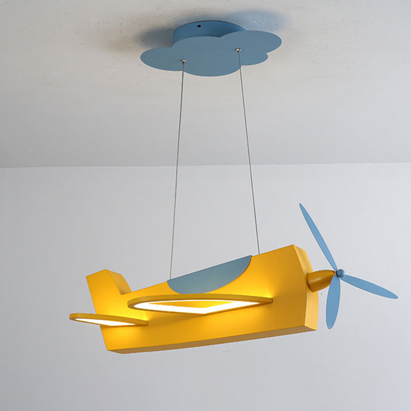 Propeller Plane Classroom Pendant Lighting Metal Creative Kids LED Chandelier Light