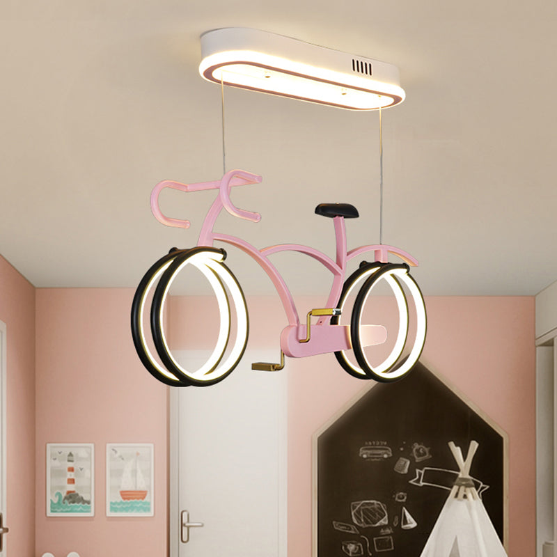 Lampadario a pendente a pendente a led bicicletta Creative Acrilico per bambini Acc assi la lampada appesa