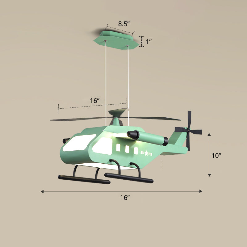 Biplane Acrylsuspension Licht kreativer LED Kronleuchter Anhänger Licht für Jungenzimmer