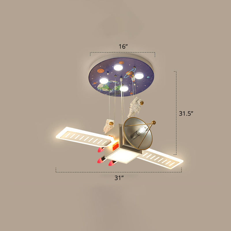 Luz de lámpara LED creativa de la luz acrílica de biplano Luz colgante para la habitación de los niños