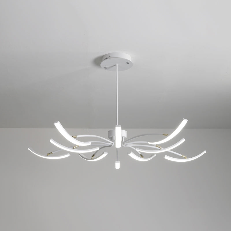 Lustre floral blanc lumière de plafond en métal minimaliste lampe suspension de plafond LED pour le salon