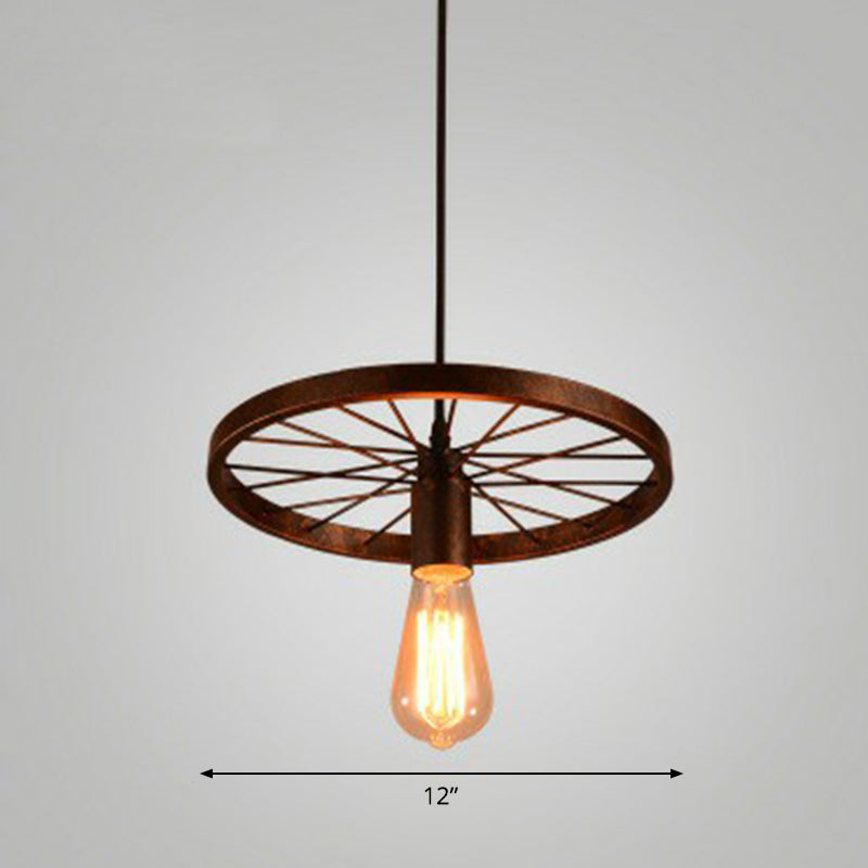 Wheel Shaped Pendulum Light Industrial Metal Commercial Pendant Lighting for Restaurant