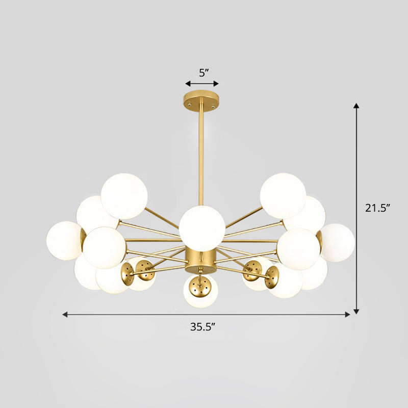 Chandelier à balle blanche givrée lustre de la suspension de style postmoderne avec conception d'éclatement