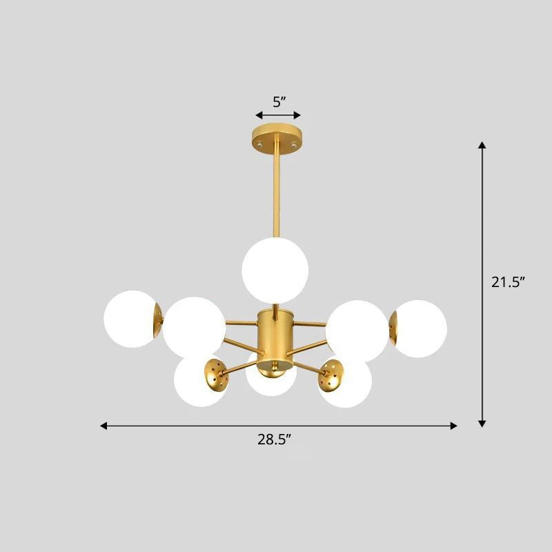 Chandelier à balle blanche givrée lustre de la suspension de style postmoderne avec conception d'éclatement