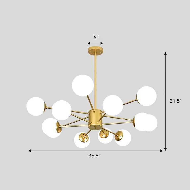 Chandelier à balle blanche givrée lustre de la suspension de style postmoderne avec conception d'éclatement