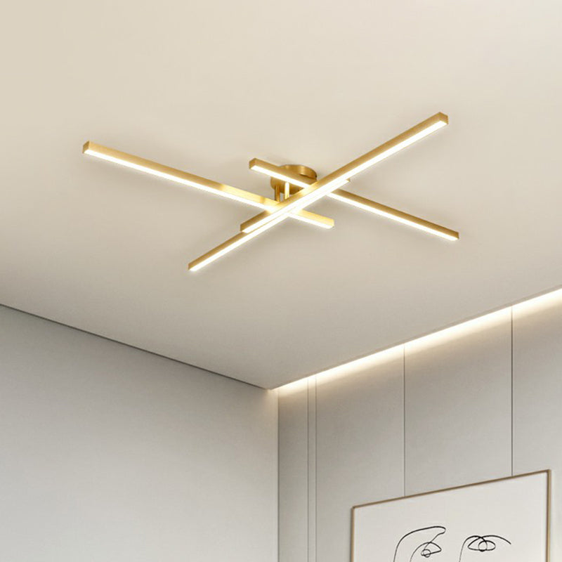 Lampada a soffitto a led scoppiato Minalismo Metal Living Room Semi Flush Mount Light