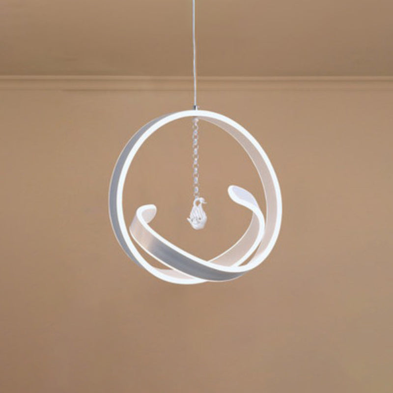 Lustre de pendentif en forme de boucle art déco lustre LED Chandelier