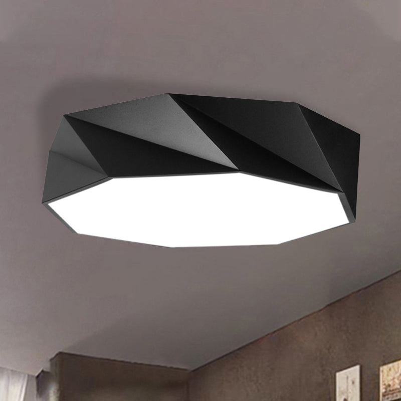 Concave/Convex Shape Metal Flush Mount Lighting Modern Led White/Black Flush Ceiling Mount, 16"/19.5"/23.5" Wide