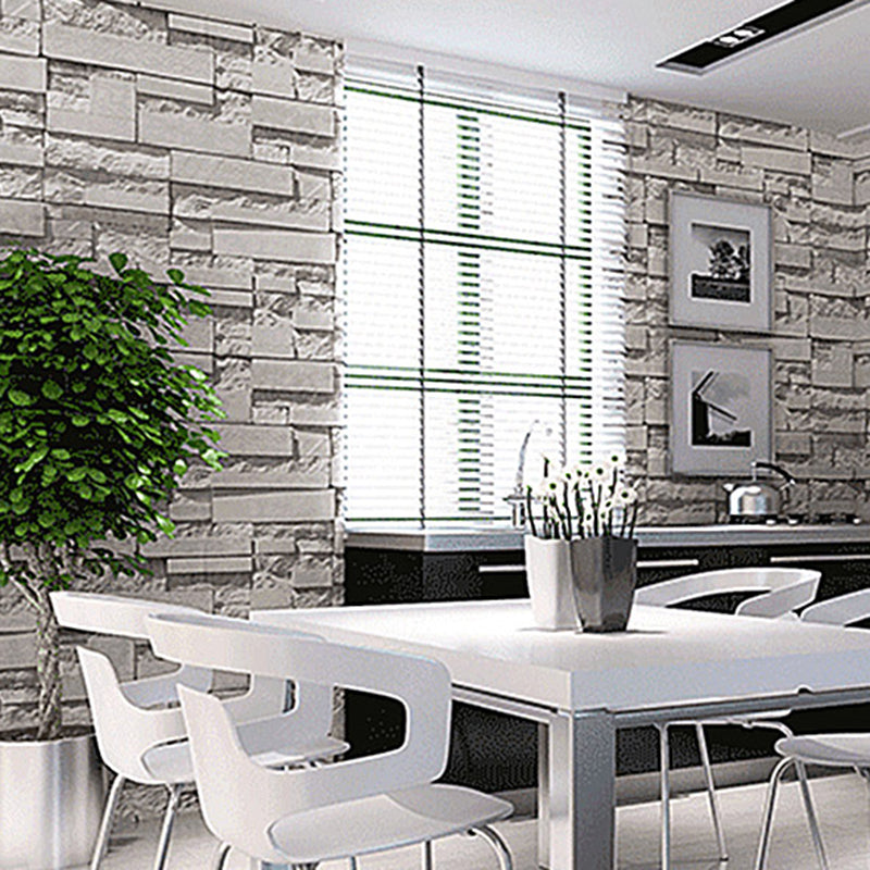 Bricked Pattern Wallpaper Roll Multiple Colors Industrial Chic Wall Art for Barbershop