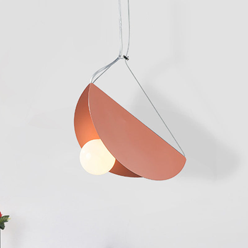 Nordic Style Suspension Light Fold Circle 1 Head Metal Pendant Light for Corridor Cafe