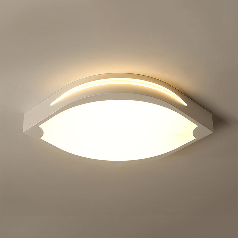 Plafonnier contemporain en forme de feuille, 23,5 "/ 27,5" de diamètre, LED en acrylique, luminaire suspendu en blanc, éclairage chaud/blanc