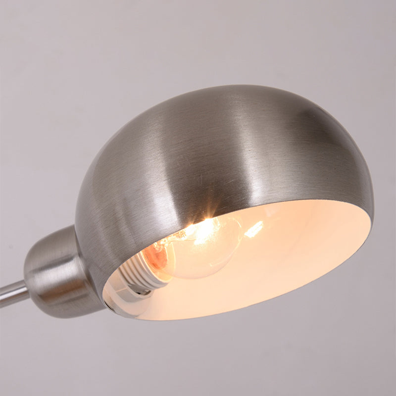 Metalen boomachtige vloer leeslamp eigentijds 3-bol zilver staand licht met semi-orb-schaduw