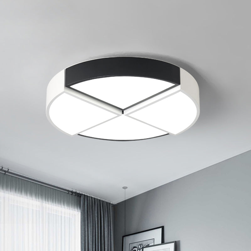 Black Circular Ceiling Light Fixture Modern Stylish LED Acrylic Flushmount Ceiling Fixture for Living Room