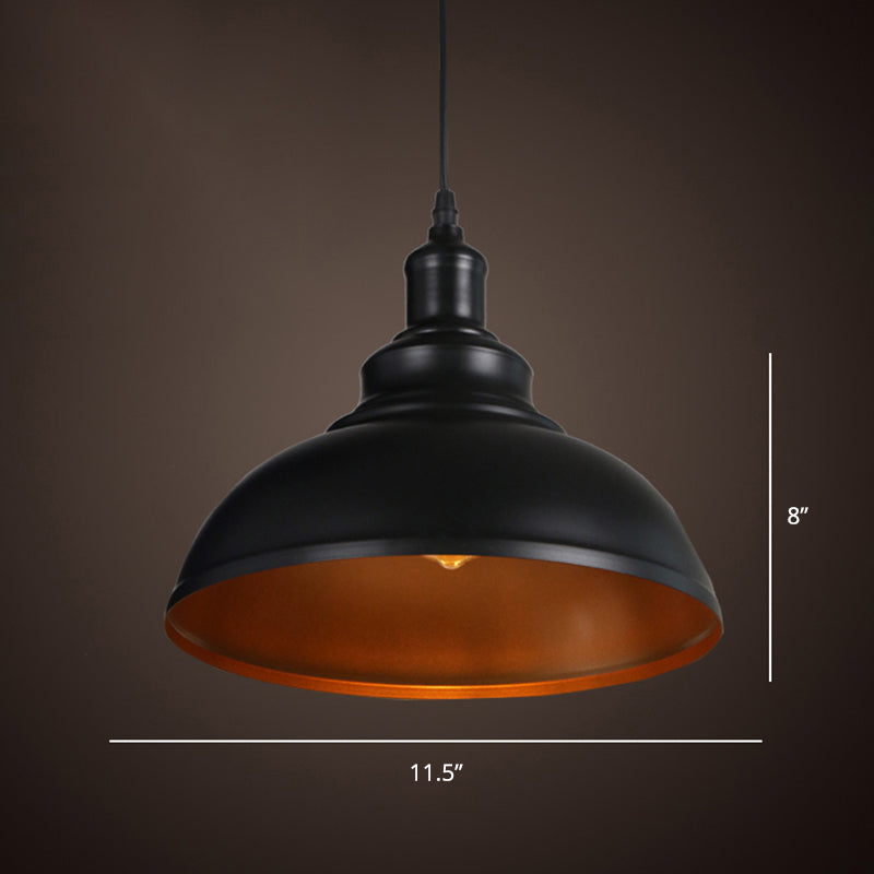 Iron Pot Cover Hanging Lamp Simplicity Single-Bulb Restaurant Ceiling Lighting Fixture