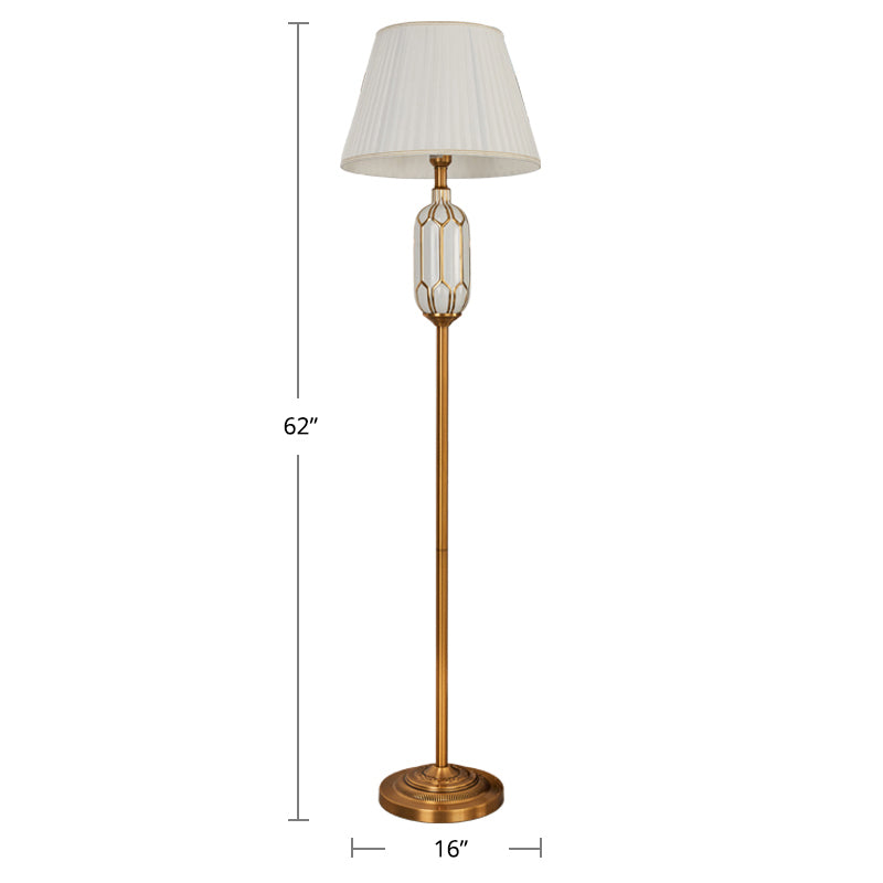 Empire Shade Living Room Floor Lamp Pleated Fabric Single Modern Floor Standing Light