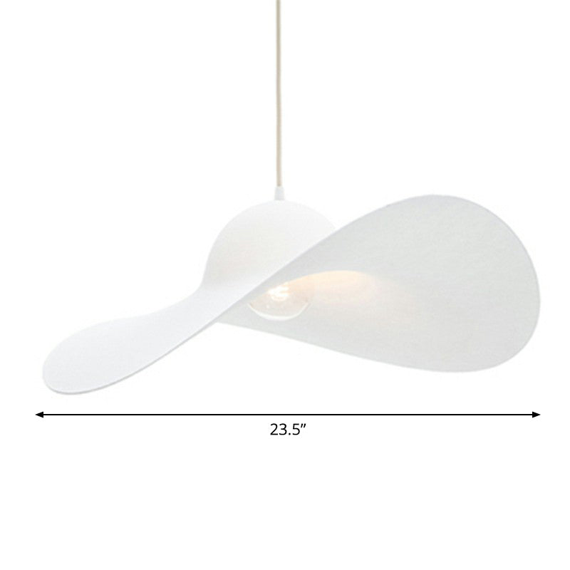 Lampada a sospensione a forma di cappello a tesa larga Elish PU Minimalista PU Single Living Light