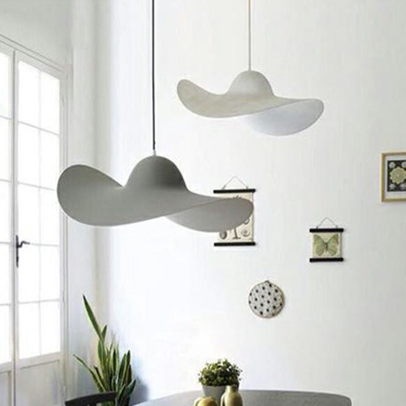 Lampada a sospensione a forma di cappello a tesa larga Elish PU Minimalista PU Single Living Light