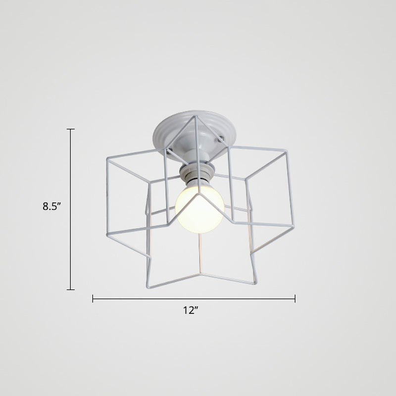 Lámpara de montaje semi rascilaje de dormitorio en forma de estrella 5 bombillas 5 bombillas Luz de techo de lámpara