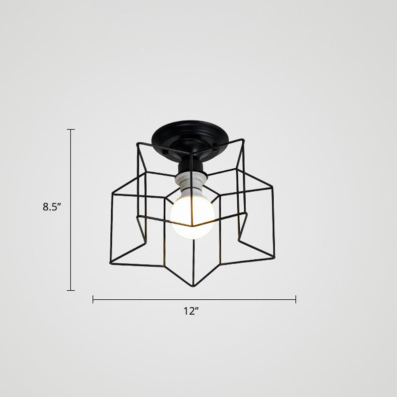 Lámpara de montaje semi rascilaje de dormitorio en forma de estrella 5 bombillas 5 bombillas Luz de techo de lámpara