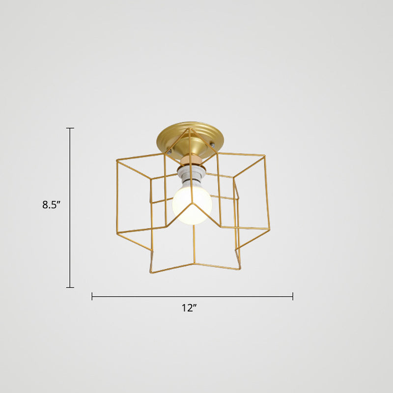 Lámpara de montaje semi rascilaje de dormitorio en forma de estrella 5 bombillas 5 bombillas Luz de techo de lámpara