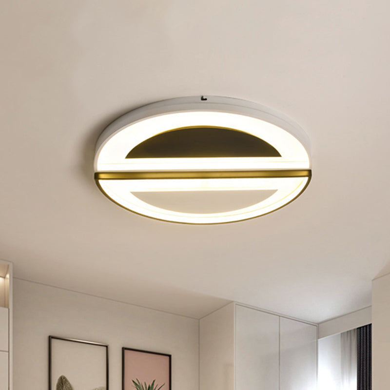 Acrylic Rounded Flush Light Fixture Modern Stylish 18"/23.5" Wide LED Ceiling Lighting in White, Warm/White Light