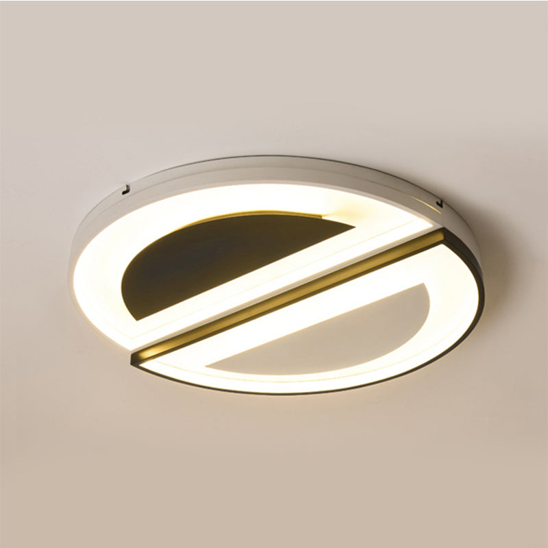 Luminaire encastré arrondi en acrylique, moderne et élégant, éclairage de plafond LED de 18 "/ 23,5" de large en blanc, lumière chaude/blanche