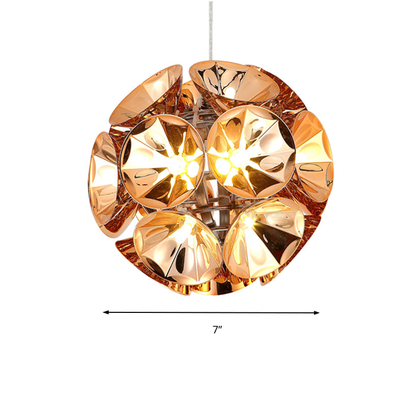 Ball Pendant Light Aymator Modernisme Metal Chrome / Gold LED PLACE PLACE PLACE en blanc / chaud, 7 "/ 11" Dia