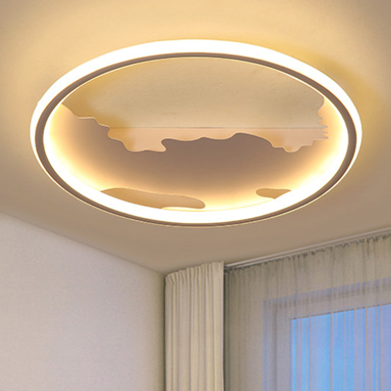 Round Ceiling Light Art Deco Metal LED Living Room Flush Mount Lighting in White/Warm Light, 16.5 "/20.5" /23.5 " Breite